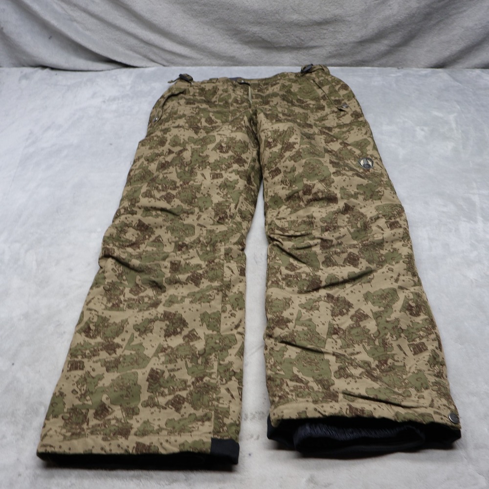 Convert Snow Pants Youth 14/16 Green Snowfall‎ Camo Insulated Winter Ski 28x29
